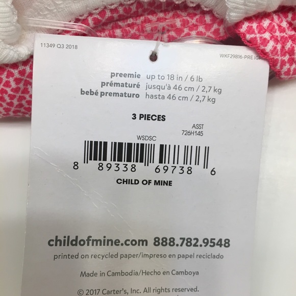 Premie 3pk Onesies- NWT - Picture 5 of 5
